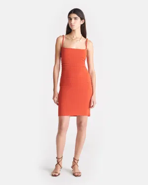 Adie - Mesh Jersey Dress - Red Orange