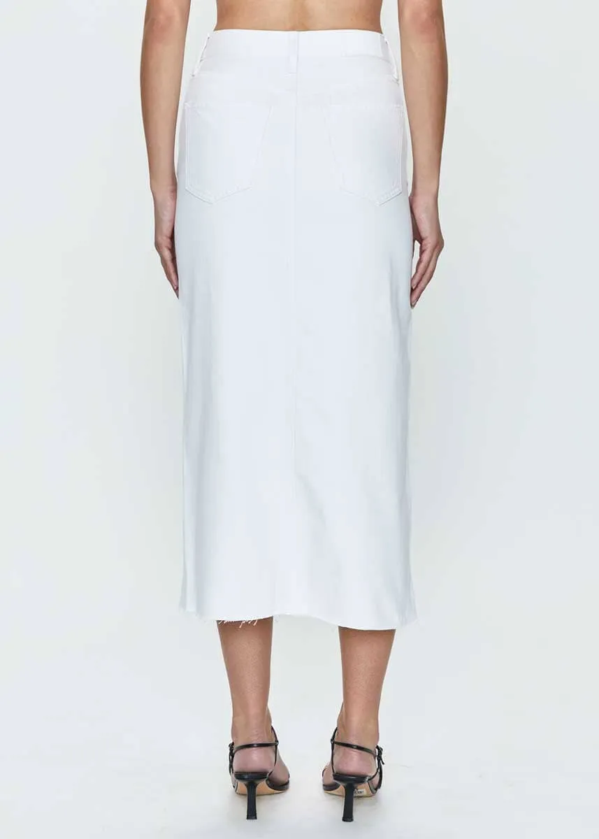 Alice Denim Midi Skirt - White
