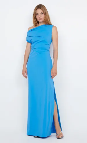 ANGELINA ASYM MAXI DRESS - MID BLUE