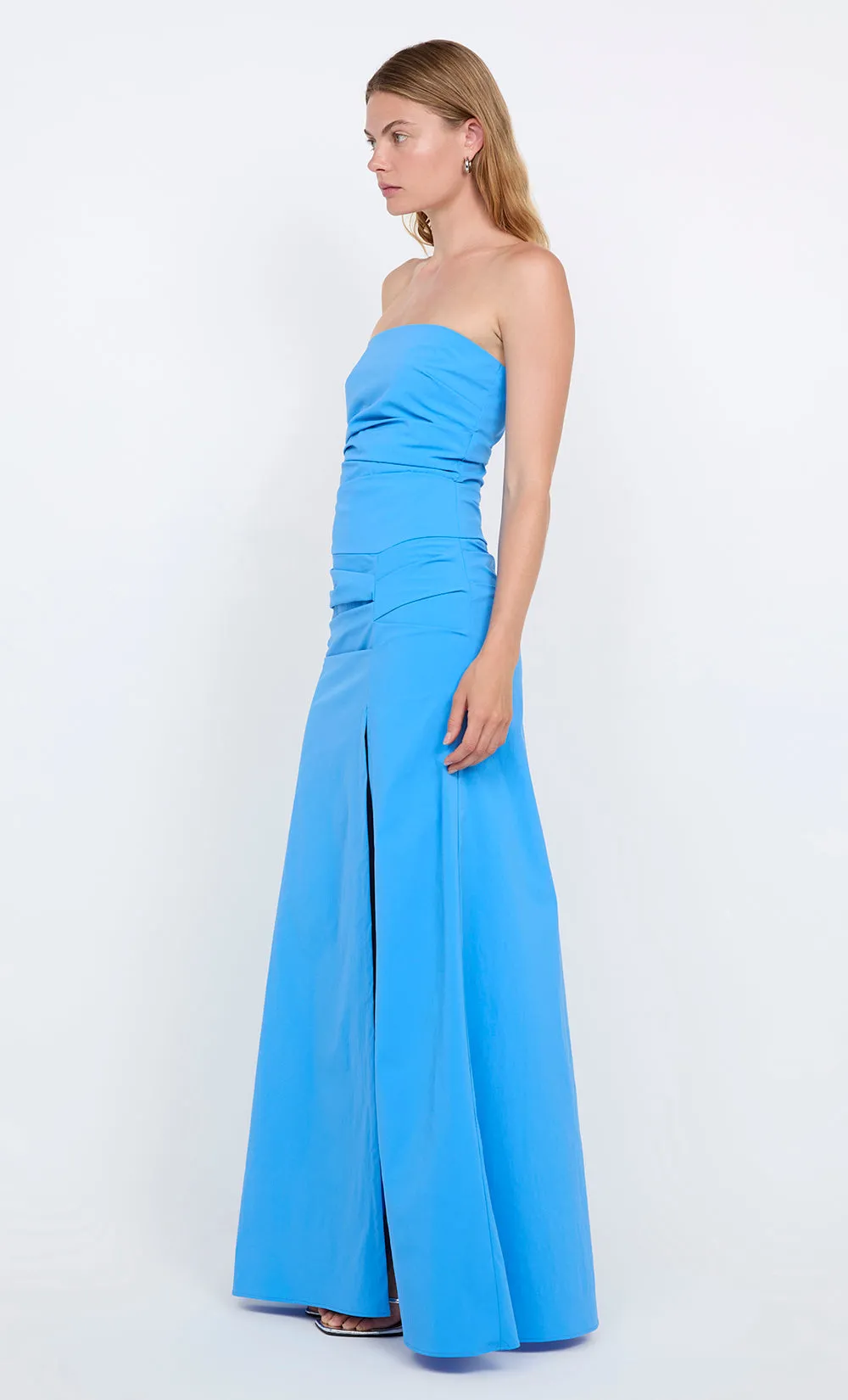 ANGELINA STRAPLESS MAXI DRESS - MID BLUE