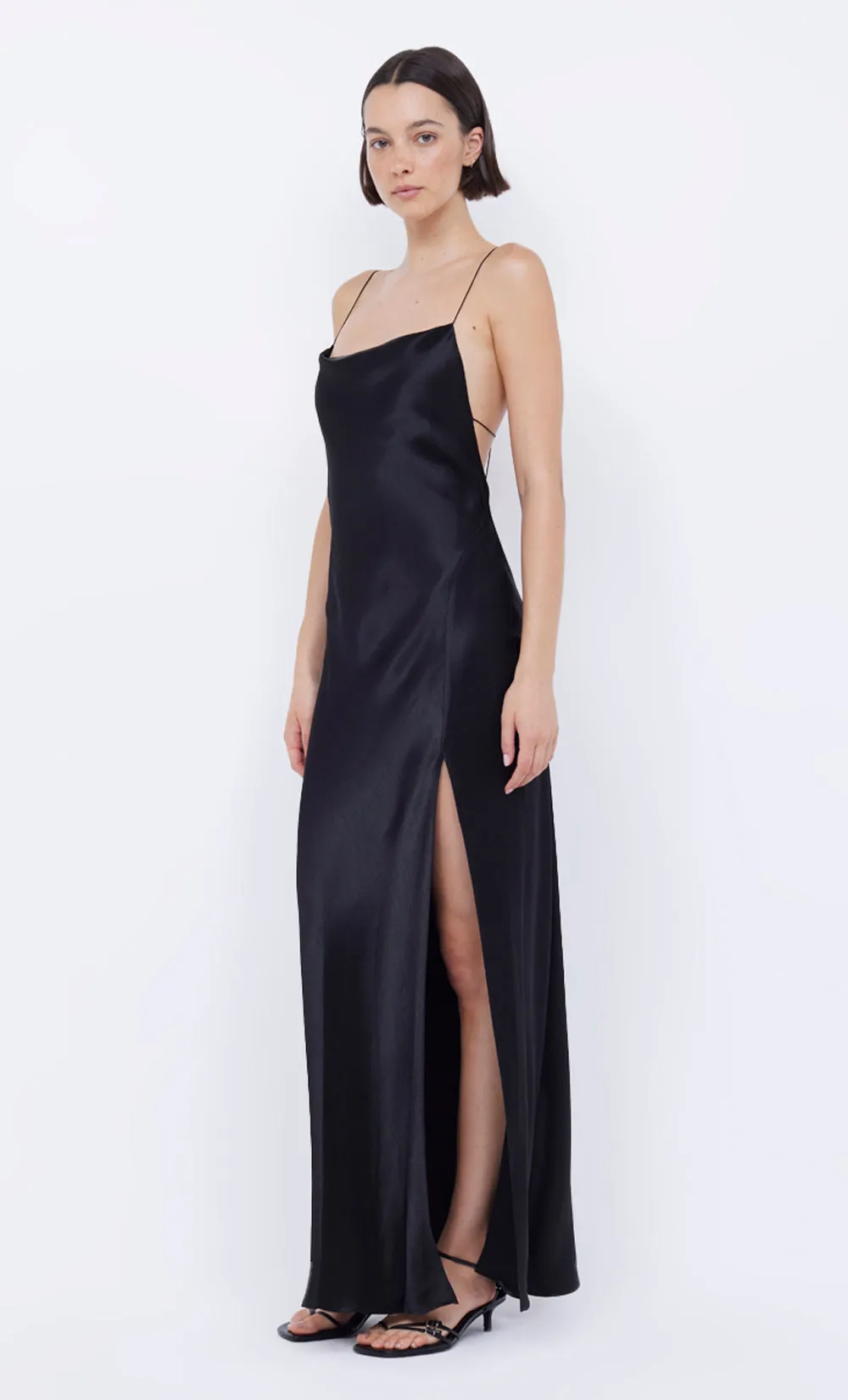 AYALA COWL NECK MAXI DRESS - BLACK