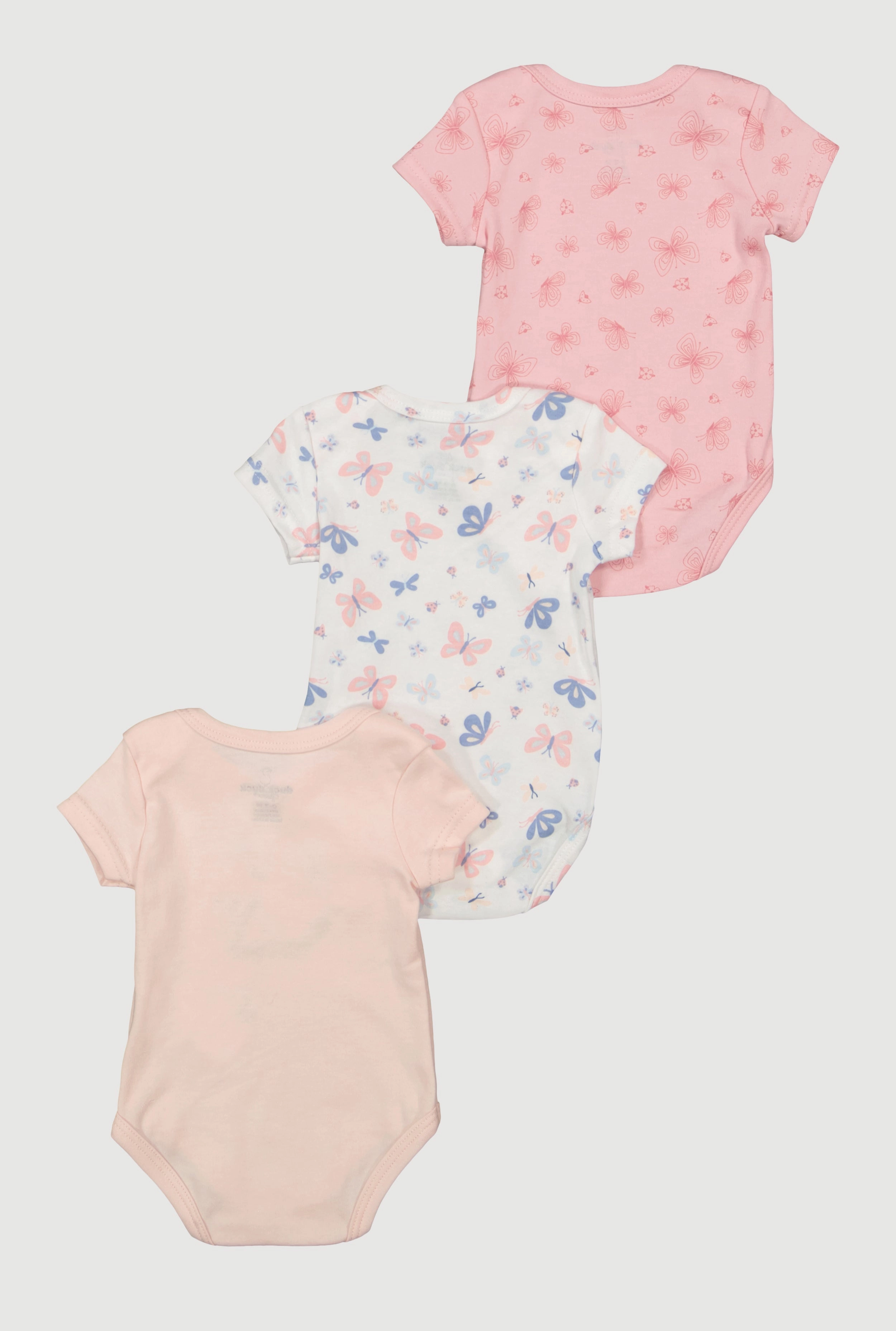 Baby Girls 0-9M Butterfly Happy and Cute Bodysuits 3 Pack