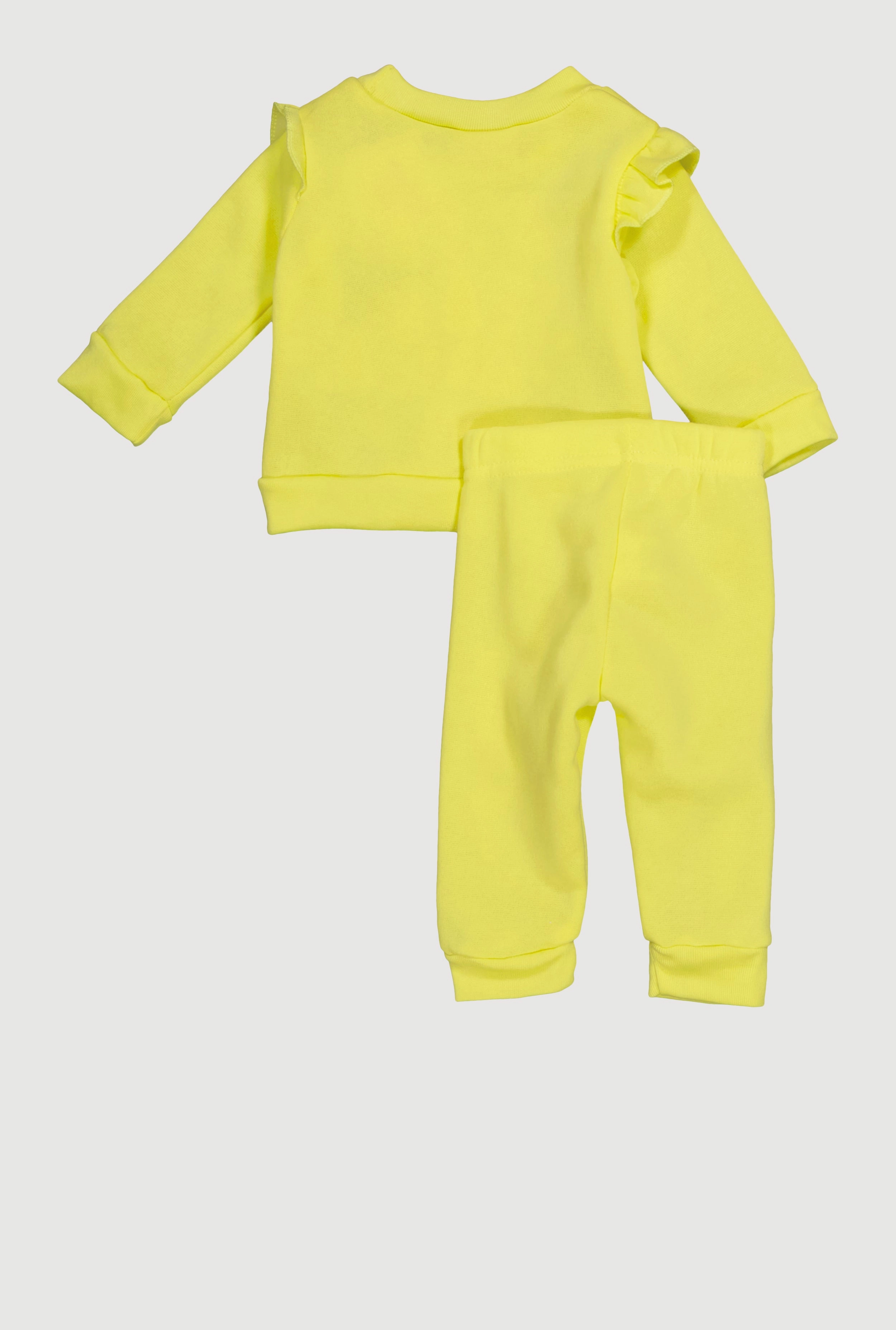 Baby Girls 0-9M Team Cute Glitter Graphic Sweatshirt and Joggers