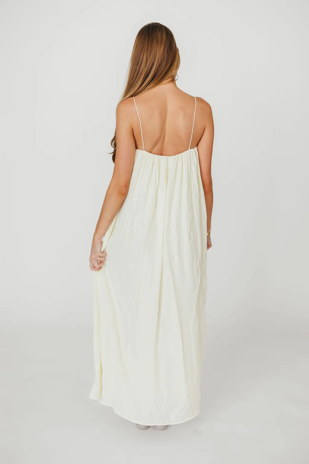 Becca Tube Neck Spaghetti Strap Maxi Dress in Cream - Bump Friendly