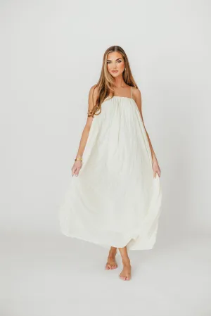 Becca Tube Neck Spaghetti Strap Maxi Dress in Cream - Bump Friendly