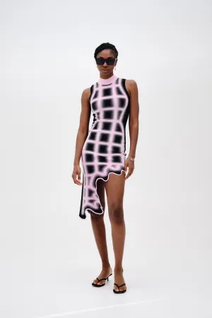 BELLA UV REACTIVE WAVY PLAID DRESS