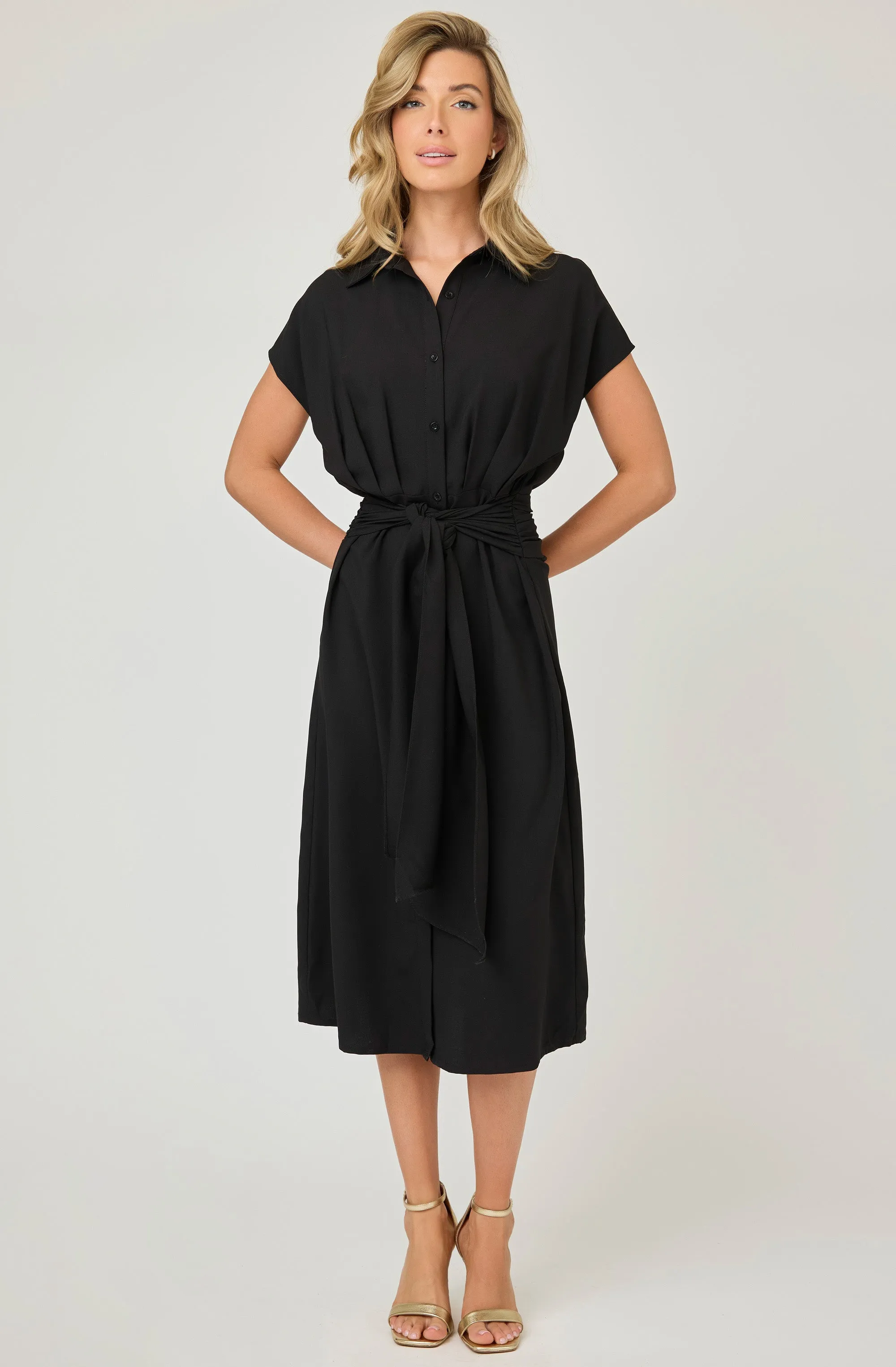 Belted Button-up dress