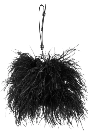 BLACK FEATHER BAG