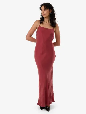 Blair Bias Slip Dress - Cabernet