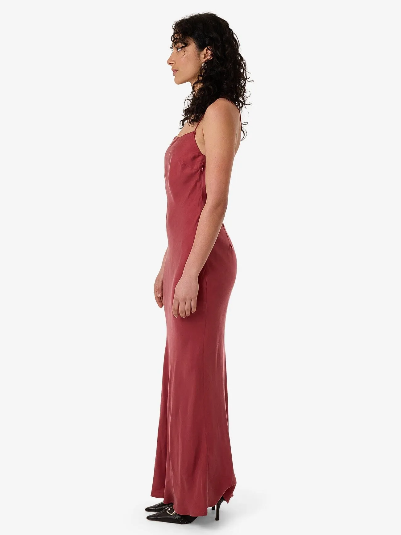 Blair Bias Slip Dress - Cabernet