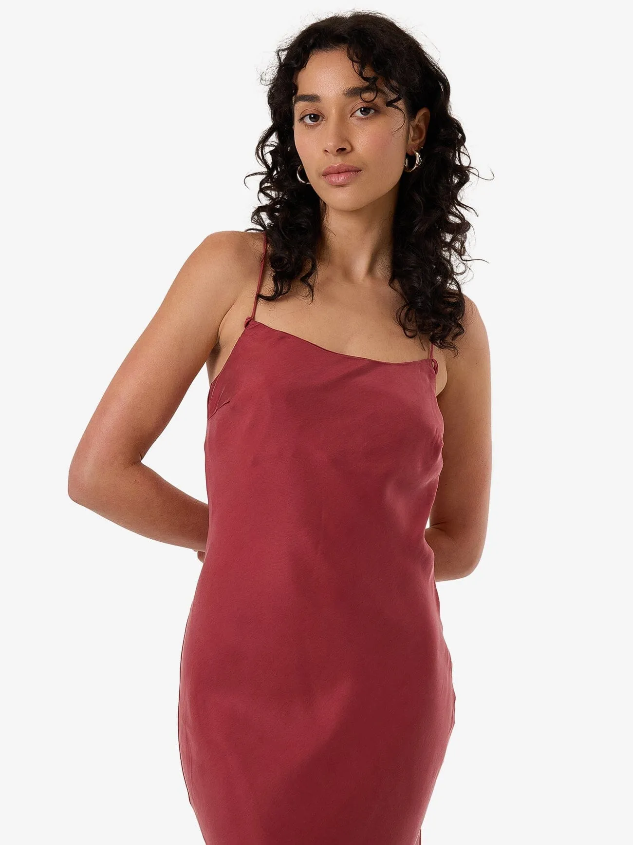 Blair Bias Slip Dress - Cabernet
