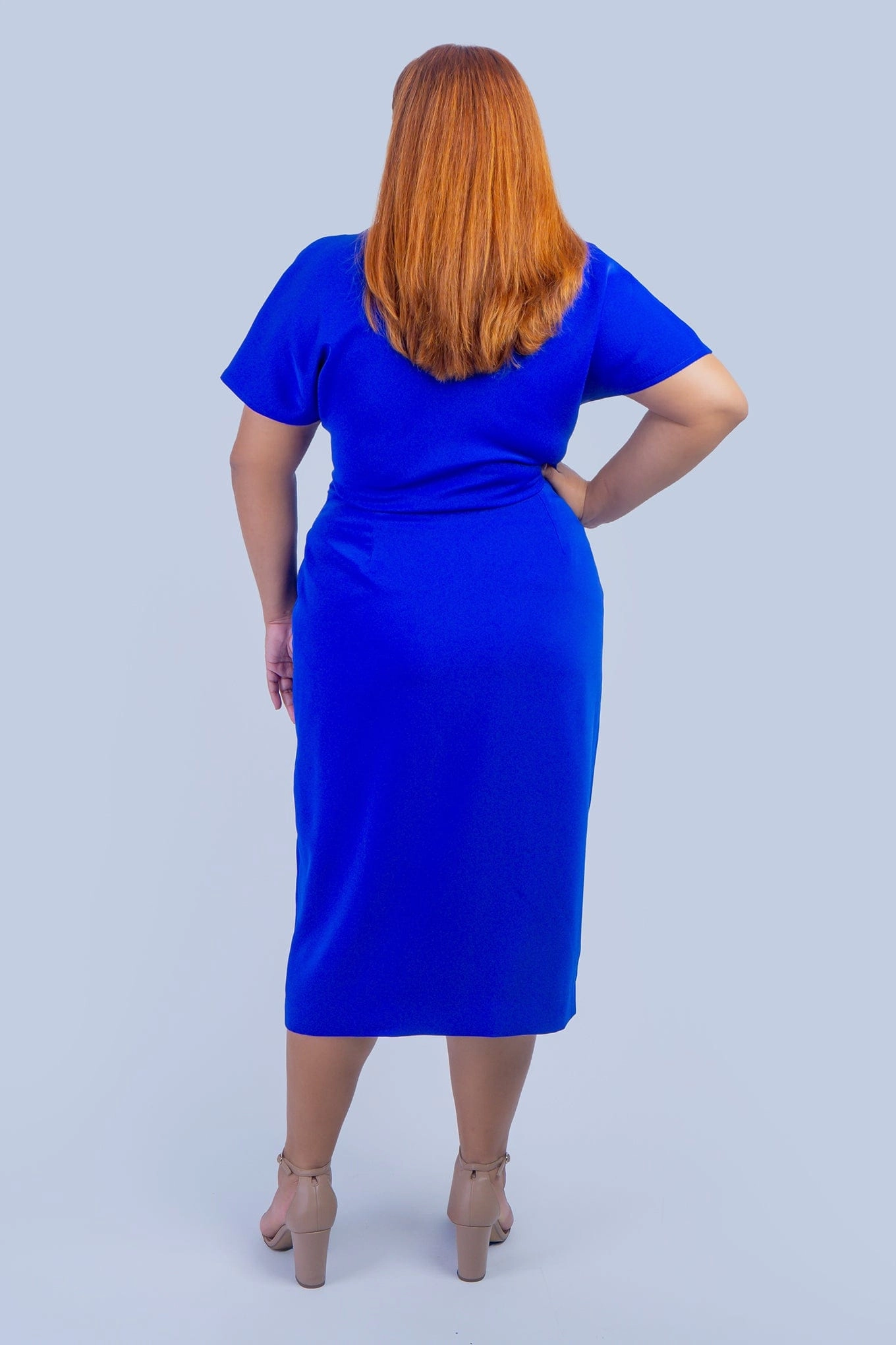 Blue Misha Wrapped Midi Skirt