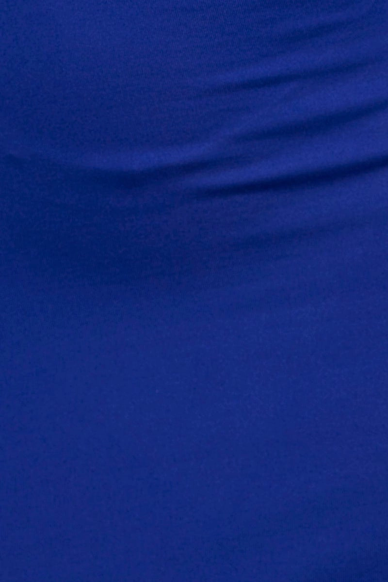 Blue Deep V Asymmetric Strap Bodycon Dress