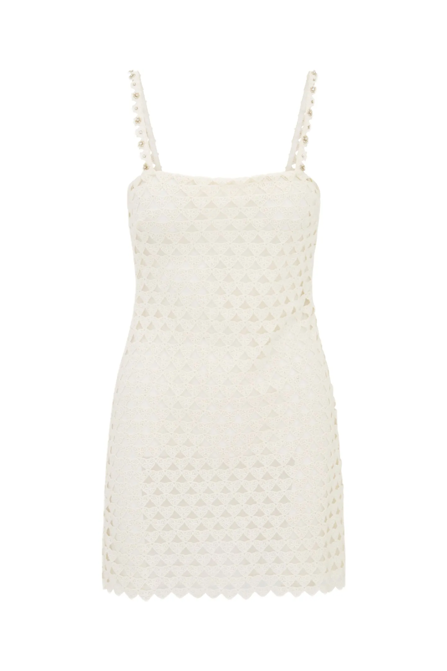 Camara Rhinestone Cotton Lace Mini Dress