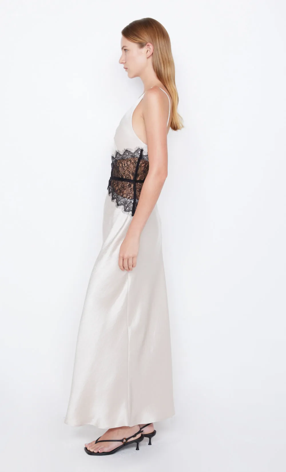 CAMILLE MAXI DRESS - SAND/BLACK