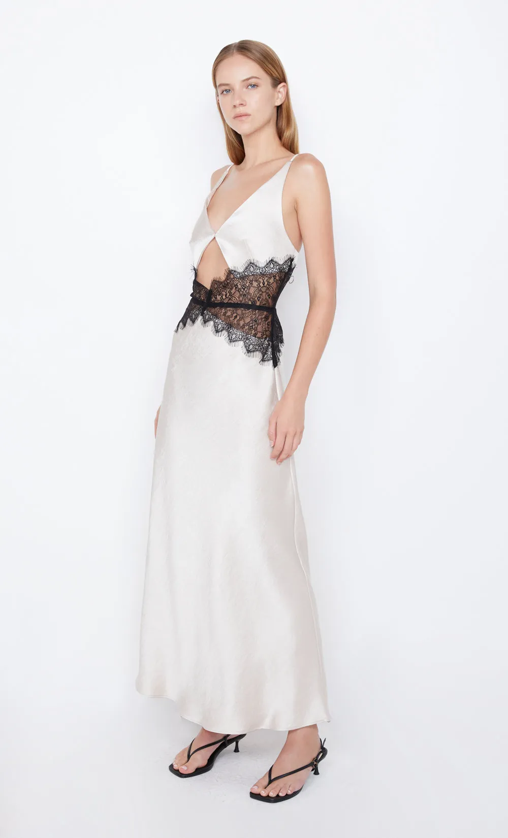 CAMILLE MAXI DRESS - SAND/BLACK