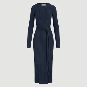 Carmen Tie-Front Ribbed Dress (Petite)