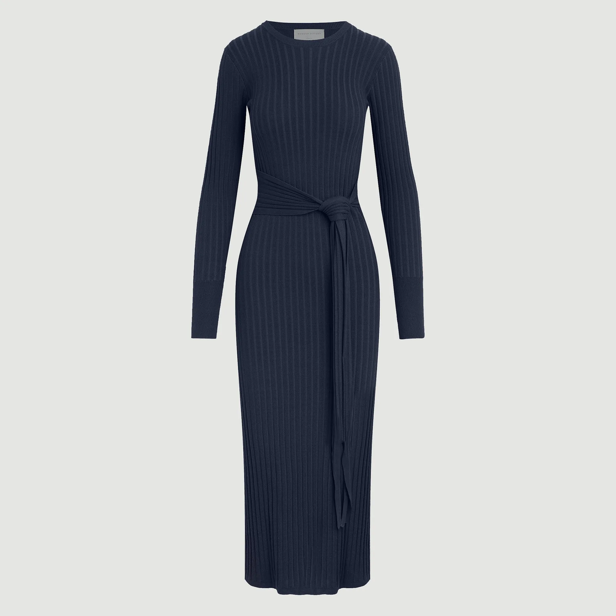 Carmen Tie-Front Ribbed Dress (Petite)