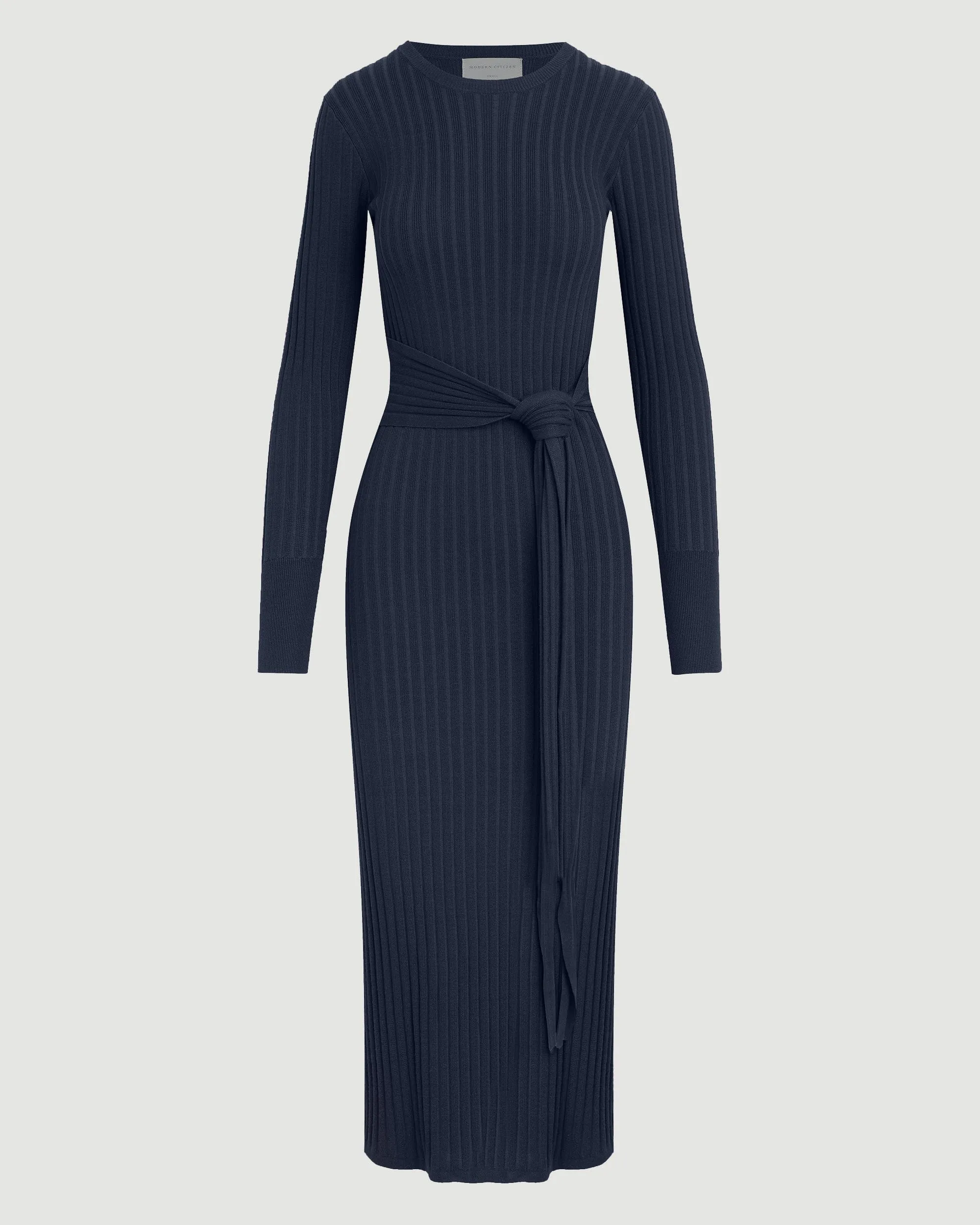 Carmen Tie-Front Ribbed Dress (Petite)