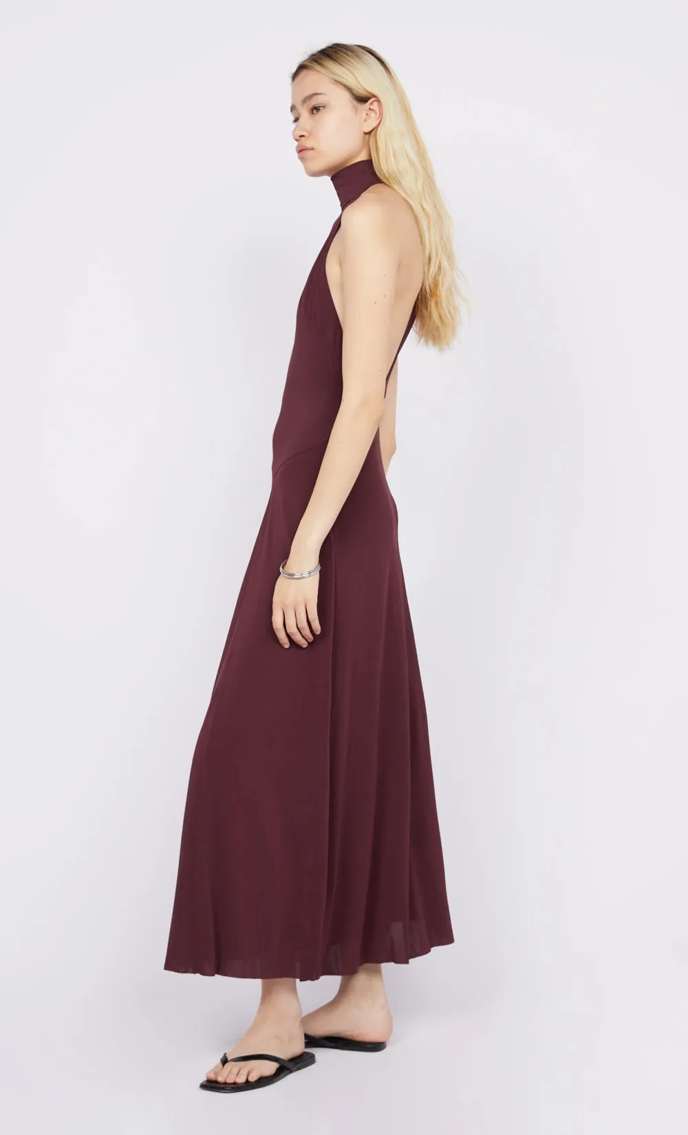 CASSIAN RACER DRESS - DEEP PLUM