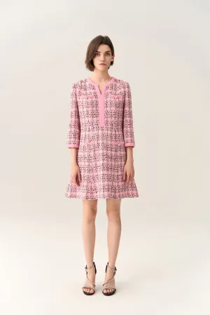 Check Tweed A-line Dress