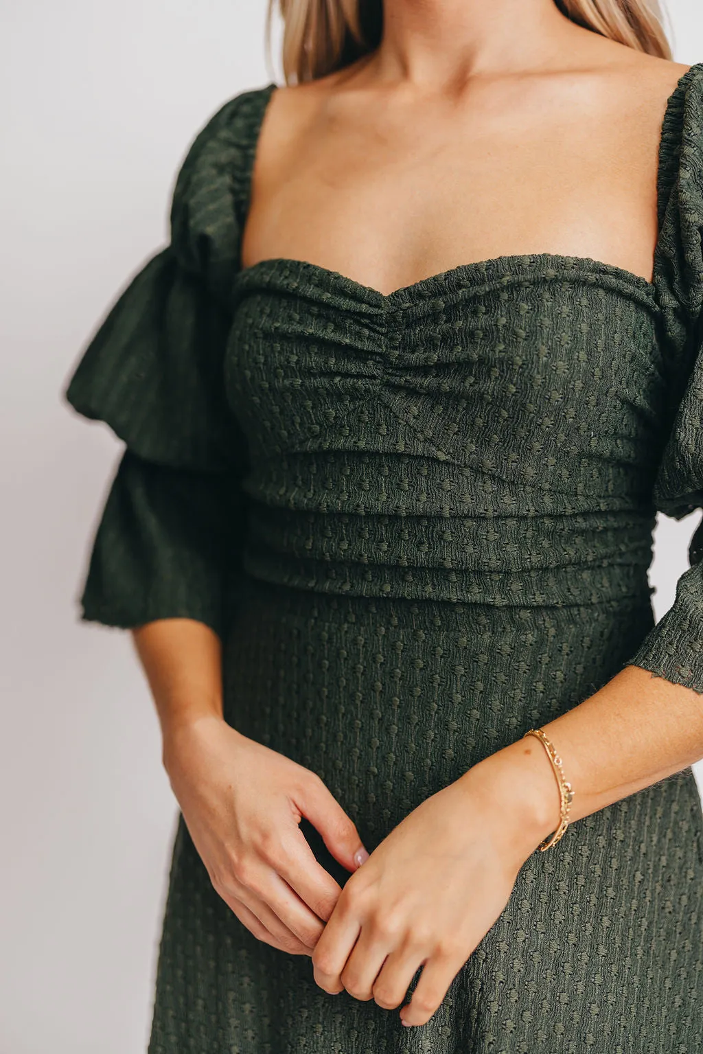 Corrine Tiered Sleeve Maxi Dress with Pockets in Hunter Green - Bump Friendly - PRE-ORDER