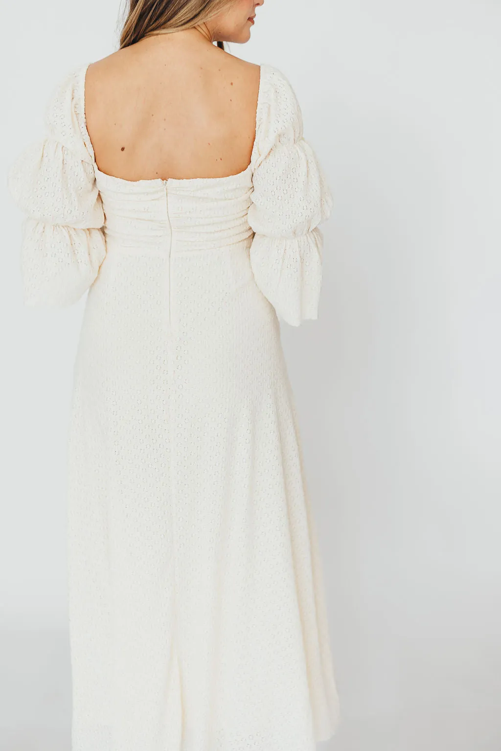 Corrine Tiered Sleeve Maxi Dress with Pockets in Ivory Cream - Bump Friendly PRE-ORDER