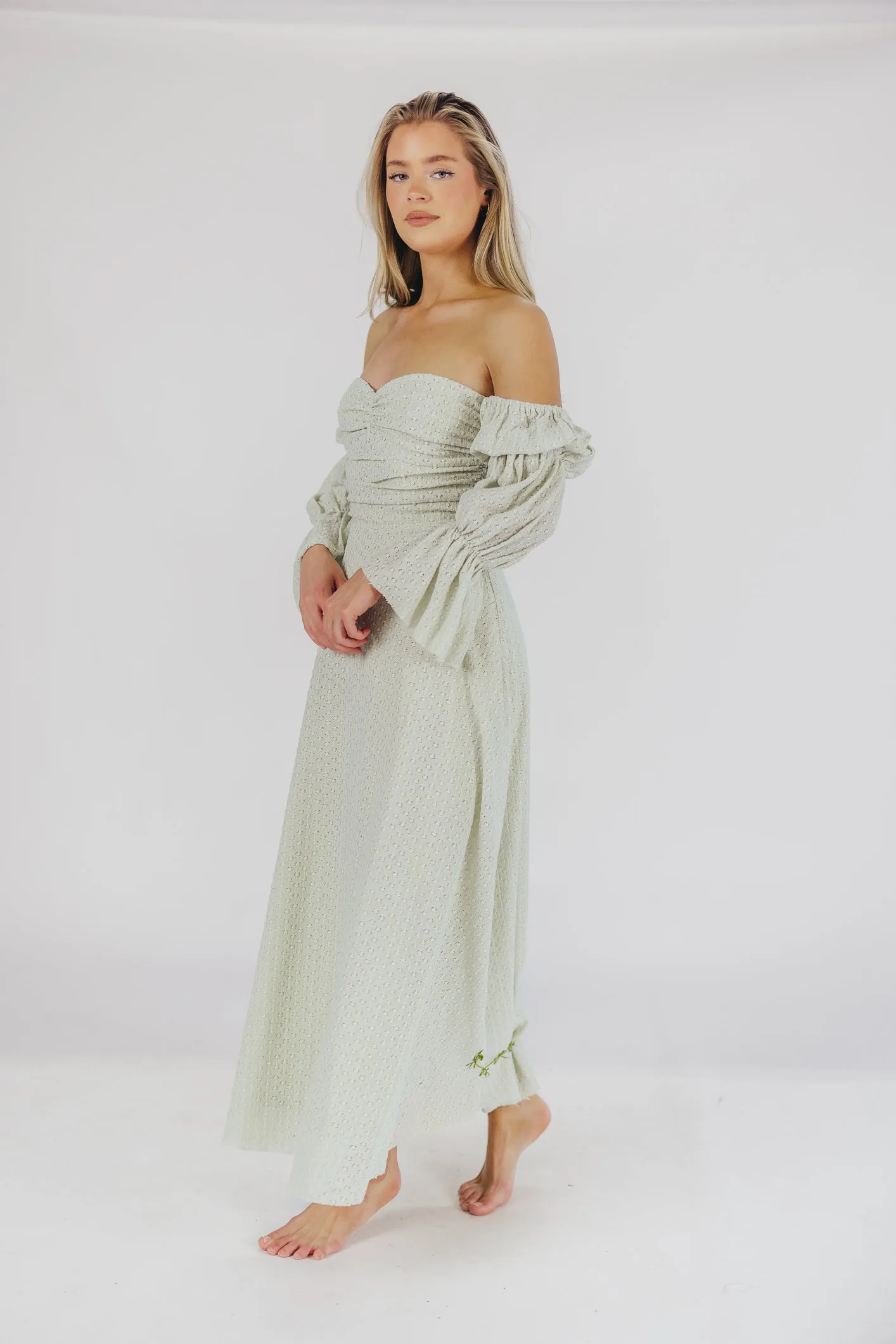 Corrine Tiered Sleeve Maxi Dress with Pockets in Mint - Bump Friendly & Inclusive Sizing (S-3XL) - PRE-ORDER