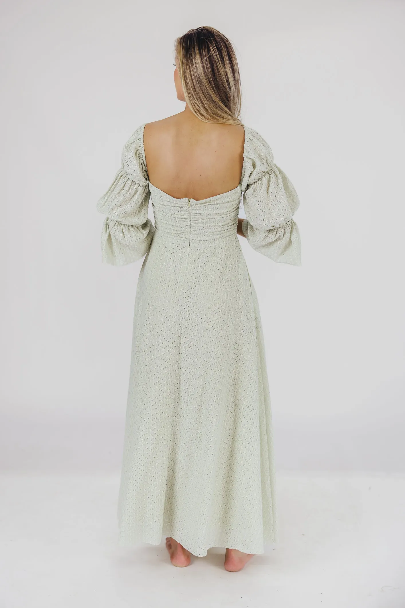 Corrine Tiered Sleeve Maxi Dress with Pockets in Mint - Bump Friendly & Inclusive Sizing (S-3XL) - PRE-ORDER