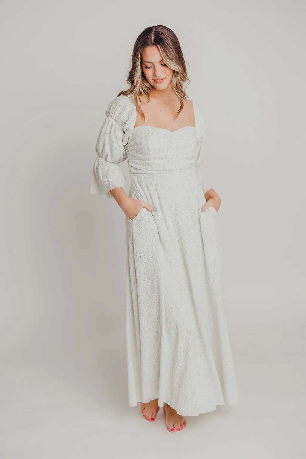 Corrine Tiered Sleeve Maxi Dress with Pockets in Mint - Bump Friendly & Inclusive Sizing (S-3XL) - PRE-ORDER