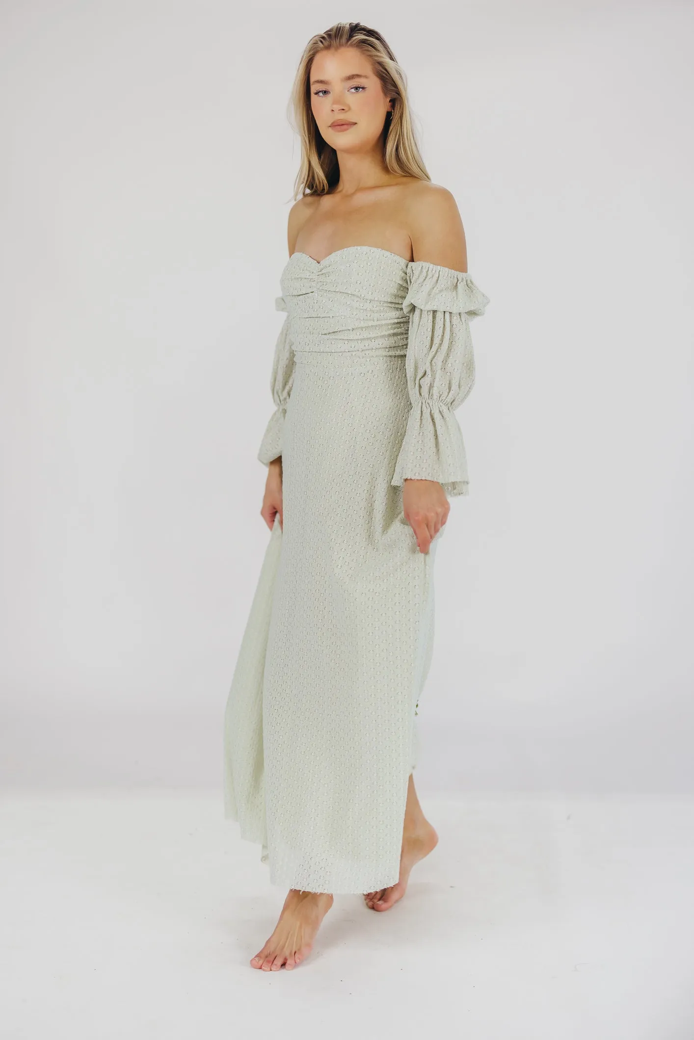 Corrine Tiered Sleeve Maxi Dress with Pockets in Mint - Bump Friendly & Inclusive Sizing (S-3XL) - PRE-ORDER