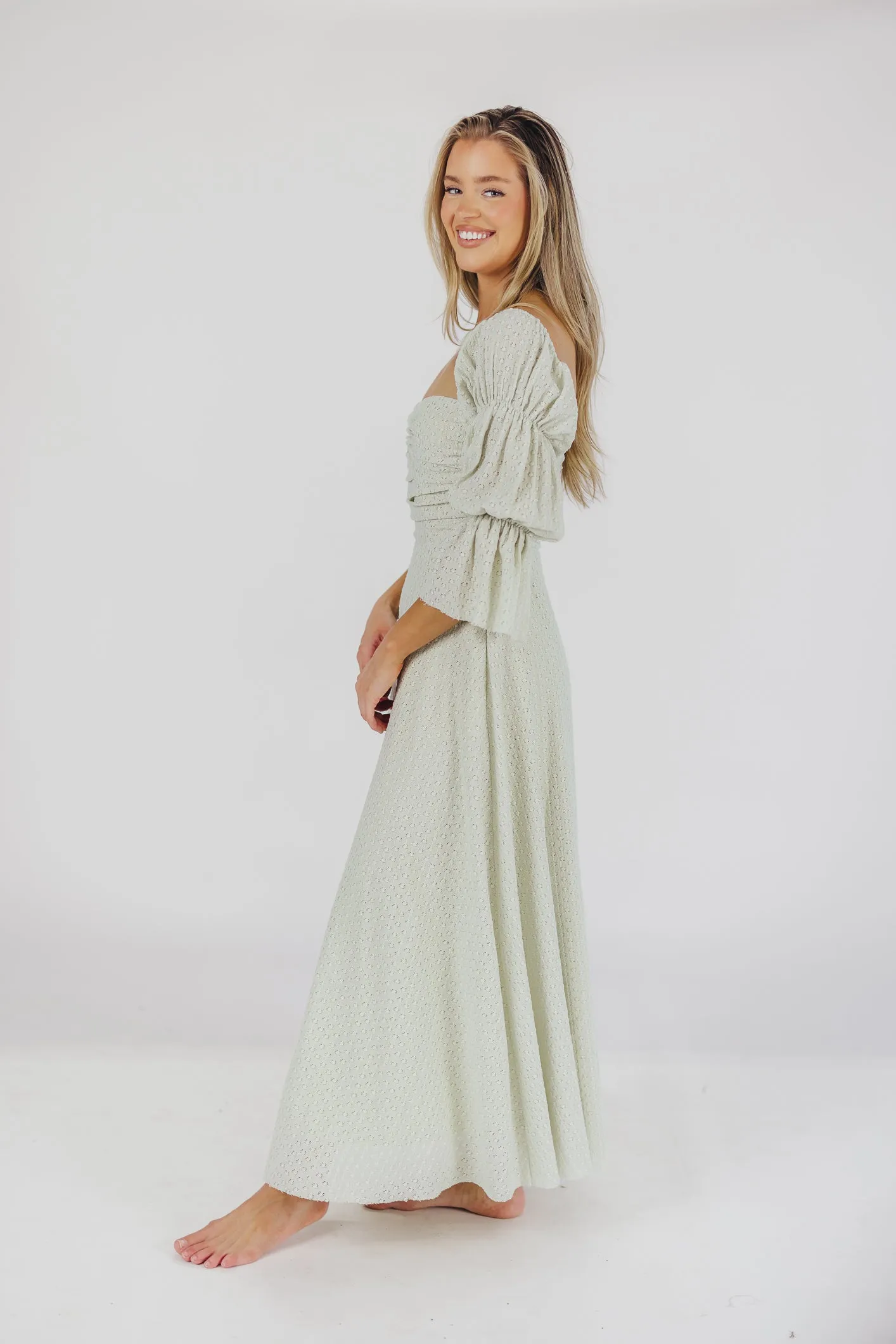 Corrine Tiered Sleeve Maxi Dress with Pockets in Mint - Bump Friendly & Inclusive Sizing (S-3XL) - PRE-ORDER