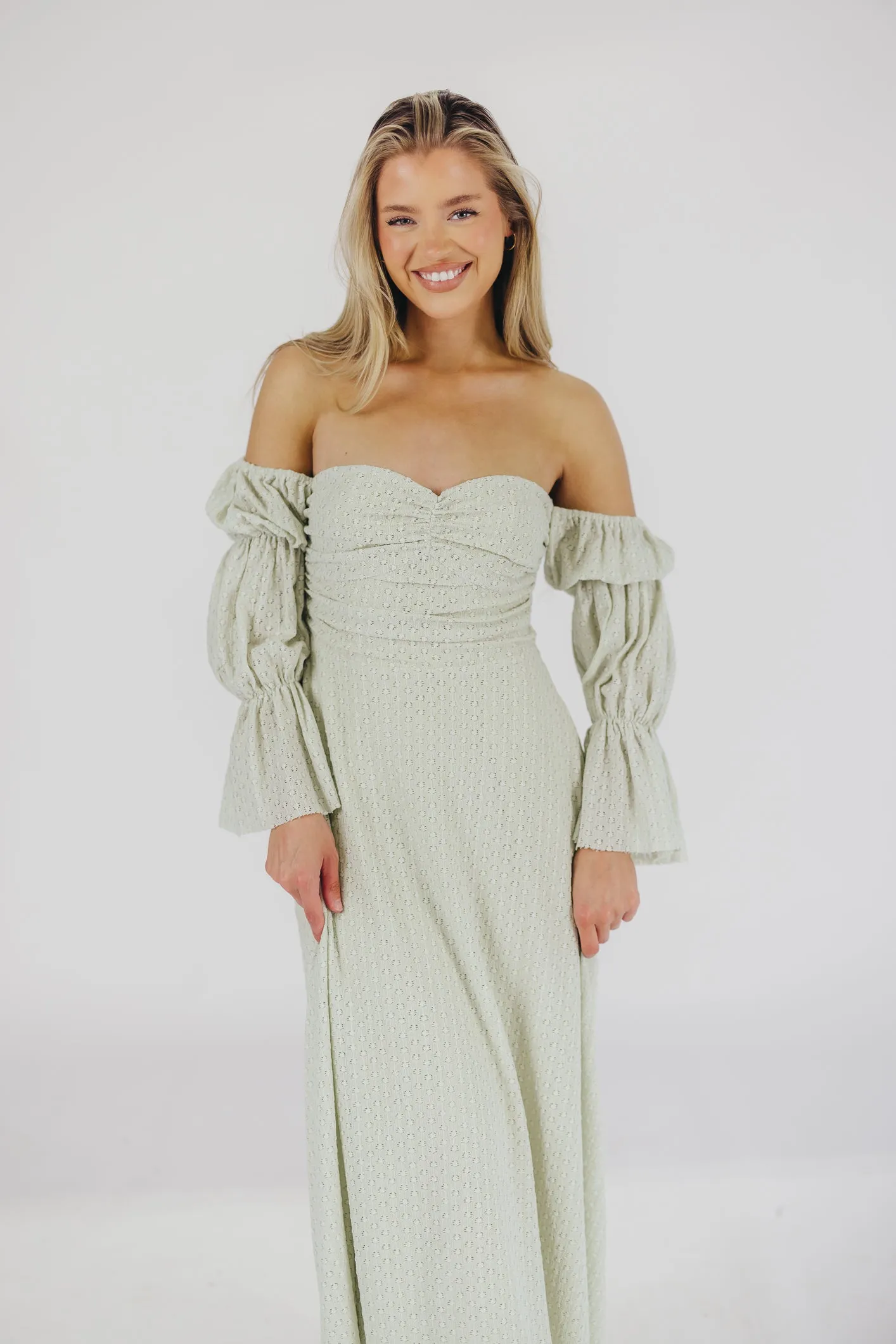 Corrine Tiered Sleeve Maxi Dress with Pockets in Mint - Bump Friendly & Inclusive Sizing (S-3XL) - PRE-ORDER