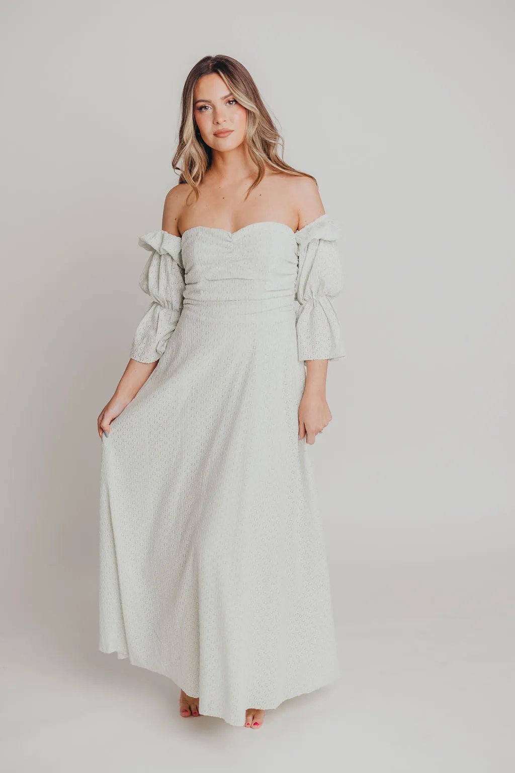 Corrine Tiered Sleeve Maxi Dress with Pockets in Mint - Bump Friendly & Inclusive Sizing (S-3XL) - PRE-ORDER