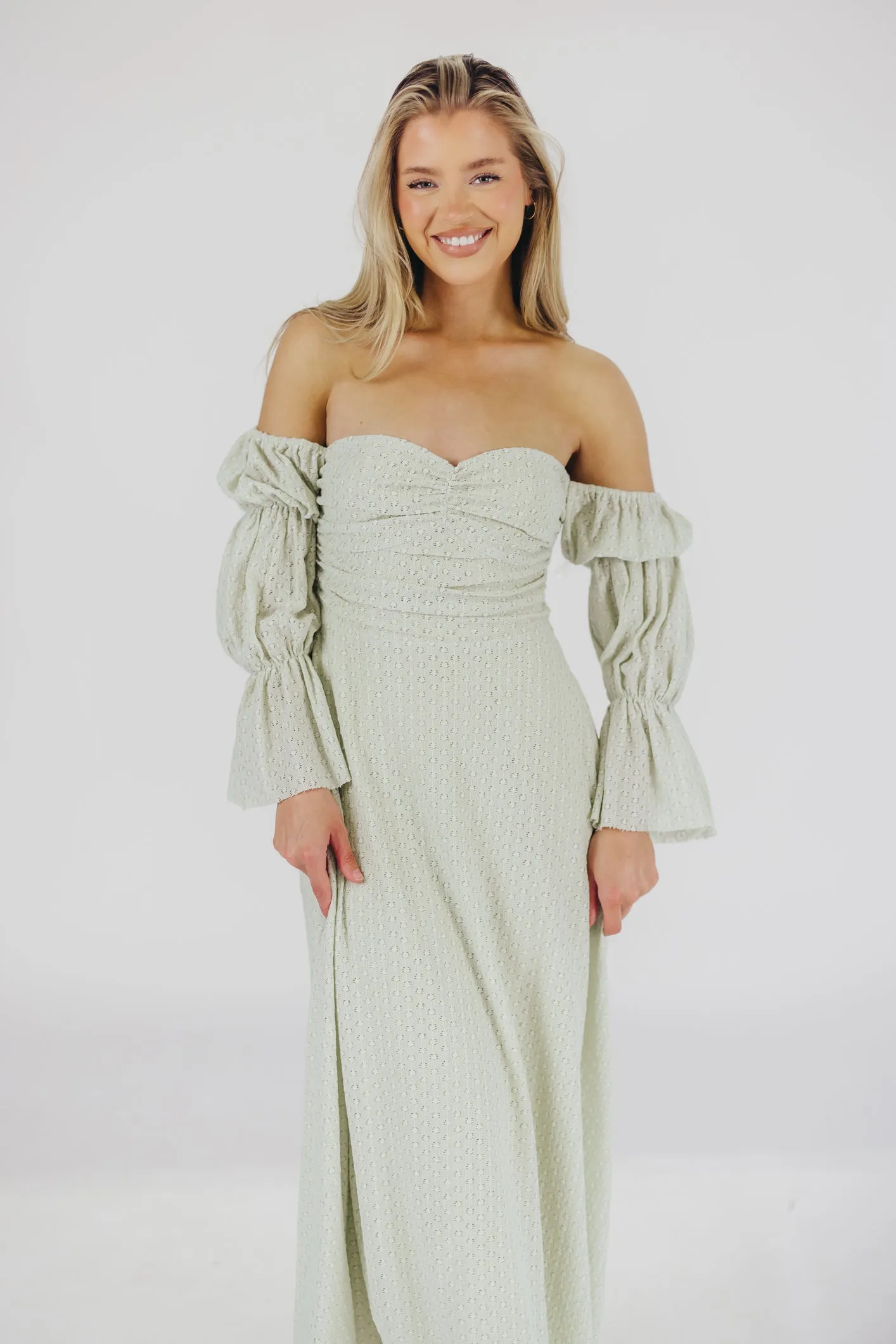 Corrine Tiered Sleeve Maxi Dress with Pockets in Mint - Bump Friendly & Inclusive Sizing (S-3XL) - PRE-ORDER