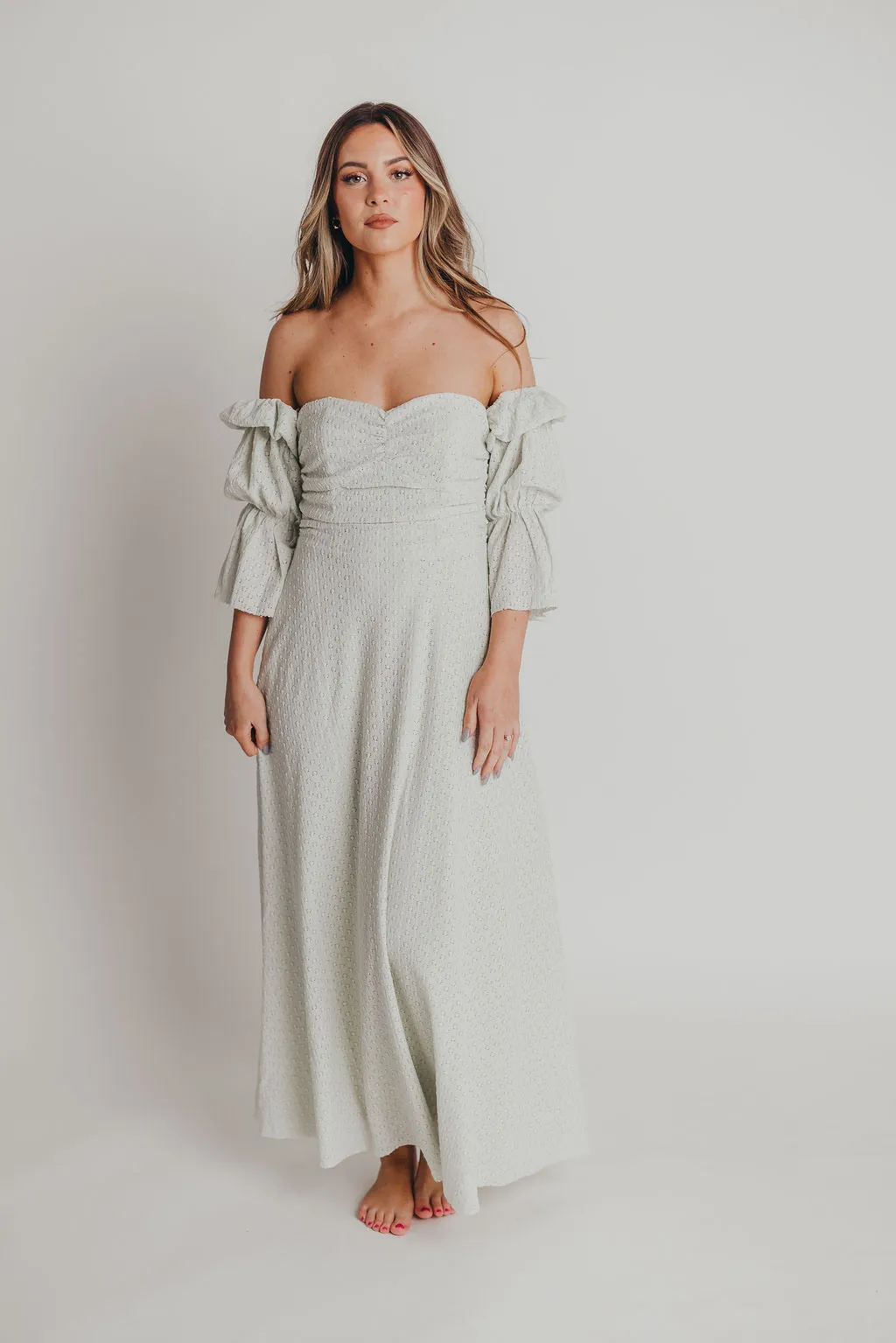 Corrine Tiered Sleeve Maxi Dress with Pockets in Mint - Bump Friendly & Inclusive Sizing (S-3XL) - PRE-ORDER