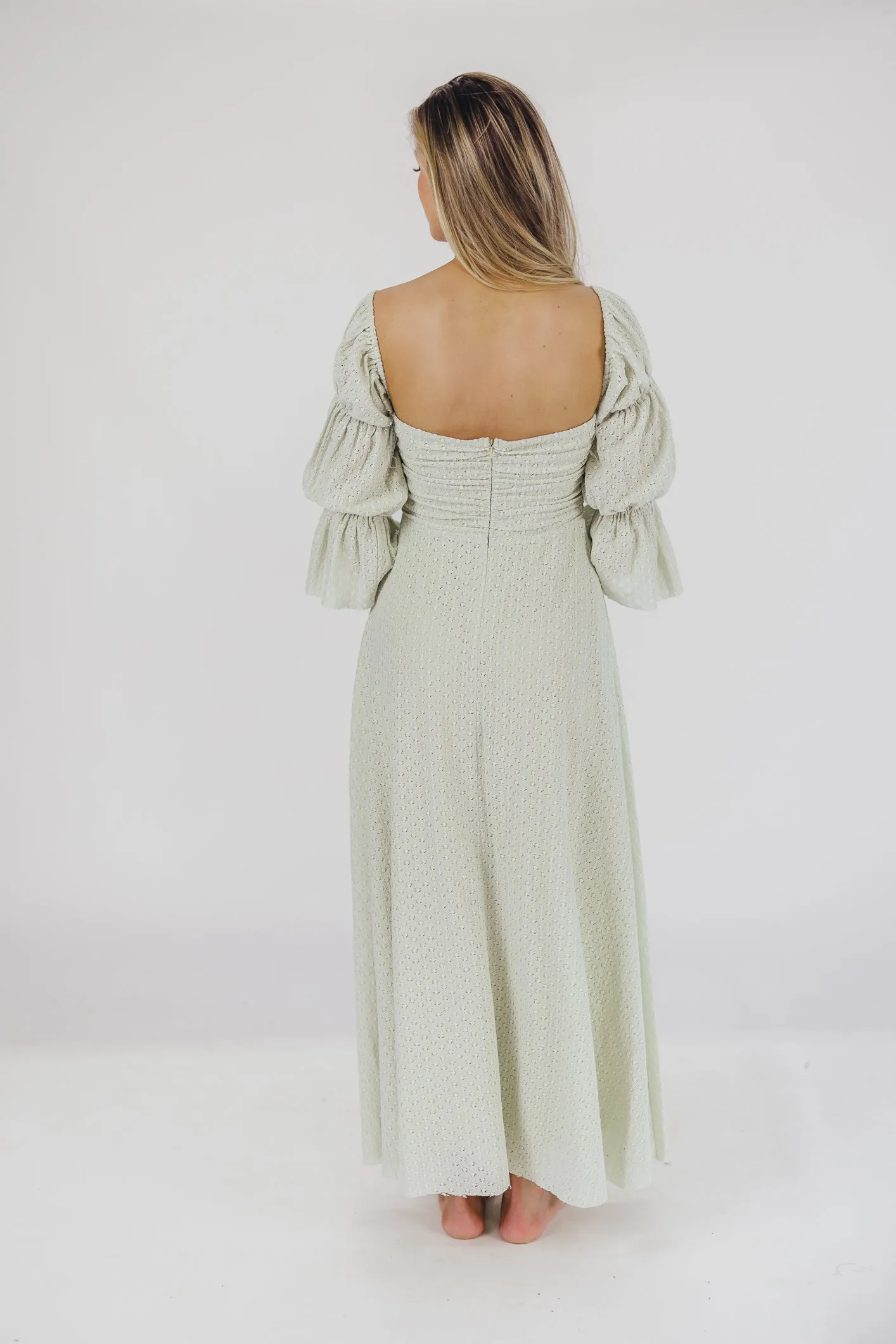 Corrine Tiered Sleeve Maxi Dress with Pockets in Mint - Bump Friendly & Inclusive Sizing (S-3XL) - PRE-ORDER