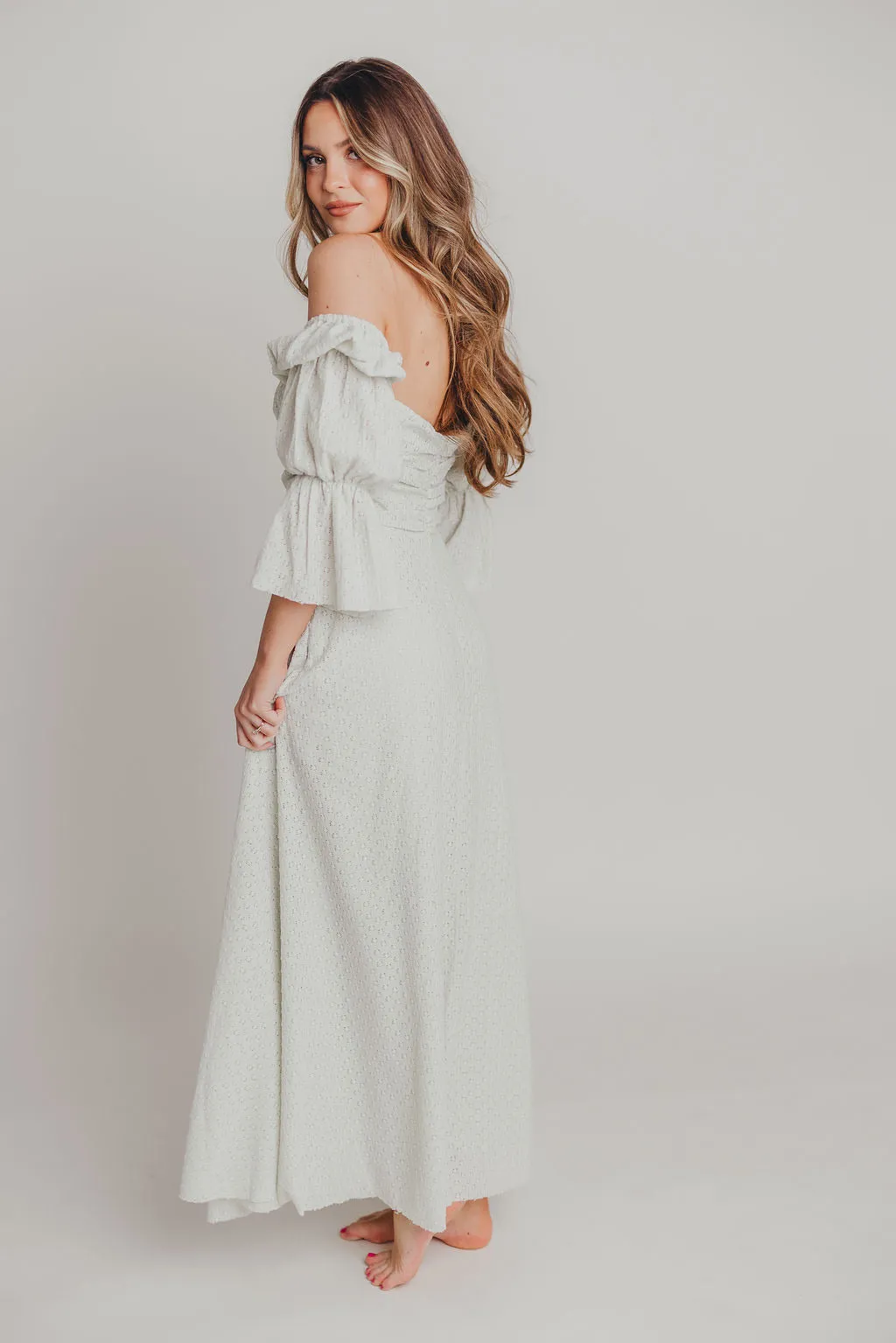 Corrine Tiered Sleeve Maxi Dress with Pockets in Mint - Bump Friendly & Inclusive Sizing (S-3XL) - PRE-ORDER