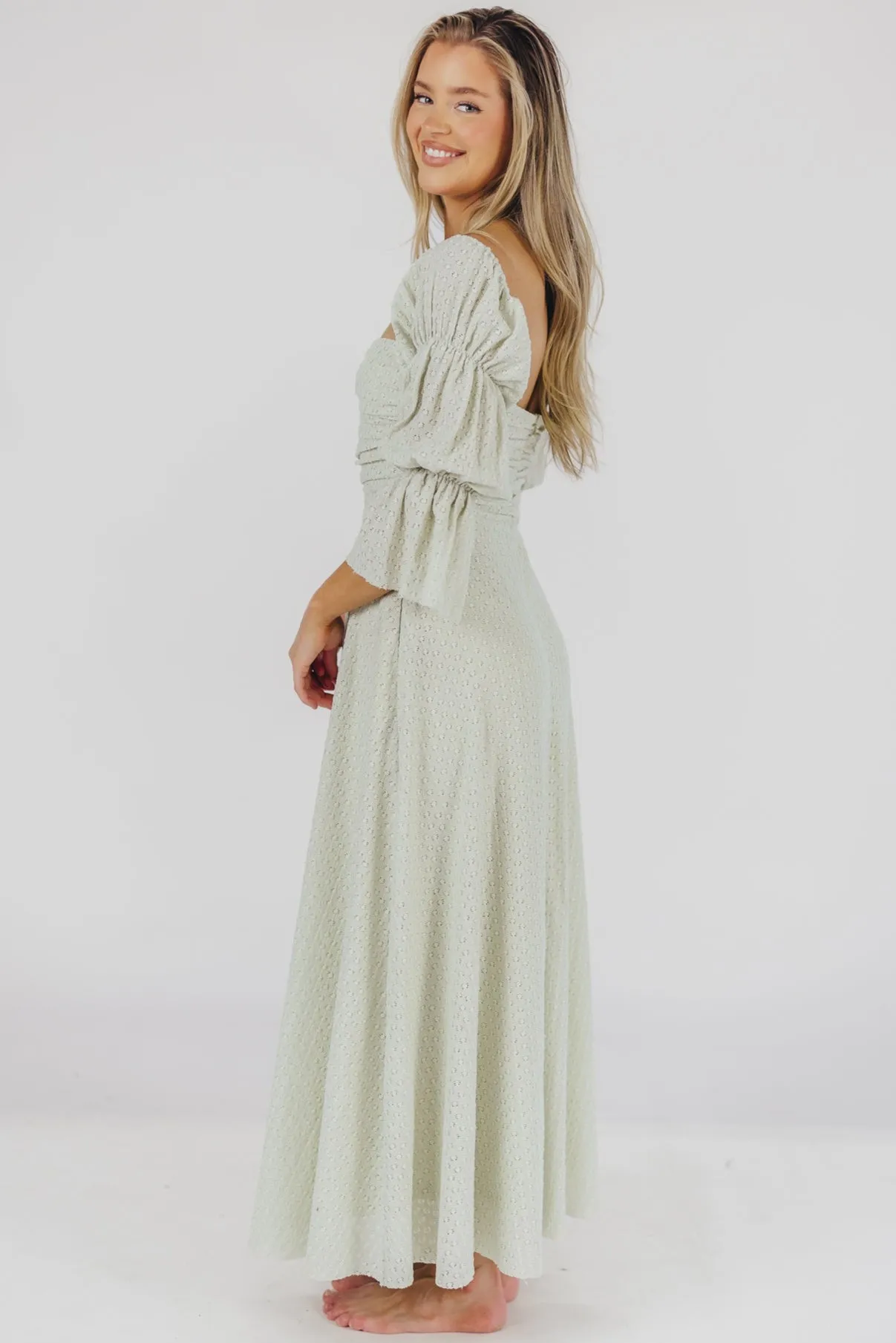 Corrine Tiered Sleeve Maxi Dress with Pockets in Mint - Bump Friendly & Inclusive Sizing (S-3XL) - PRE-ORDER