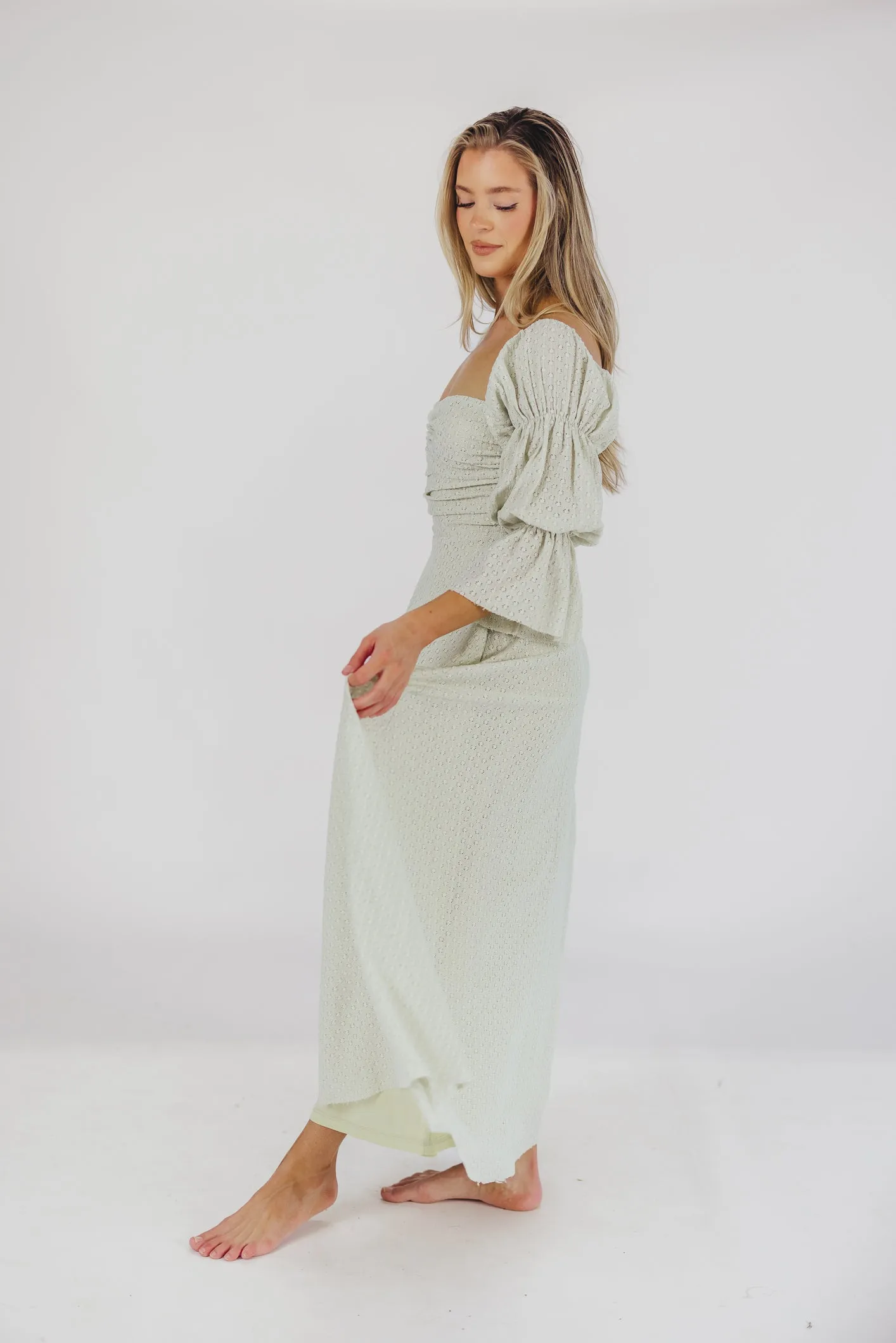 Corrine Tiered Sleeve Maxi Dress with Pockets in Mint - Bump Friendly & Inclusive Sizing (S-3XL) - PRE-ORDER