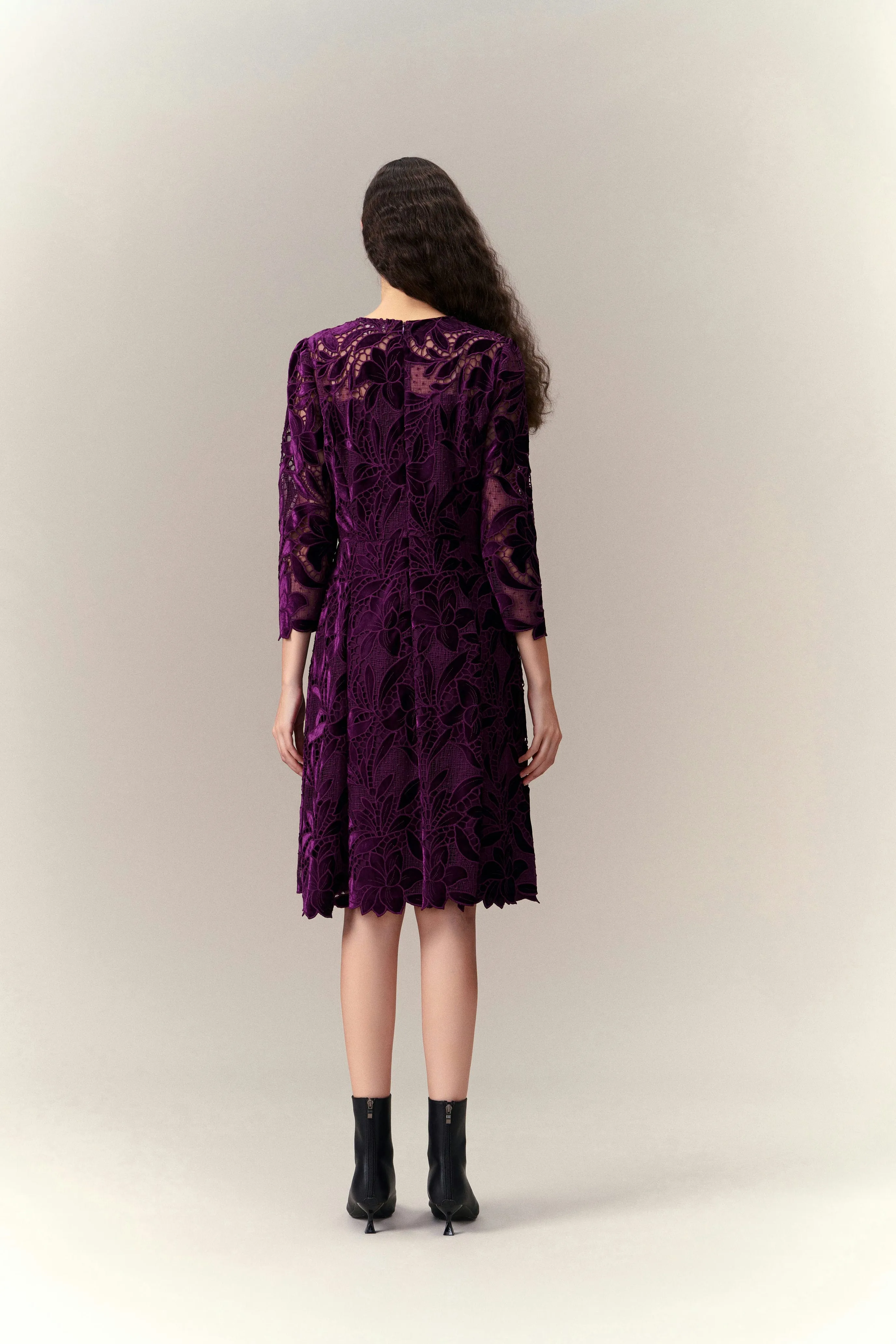 Cut-out Lace Midi Dress