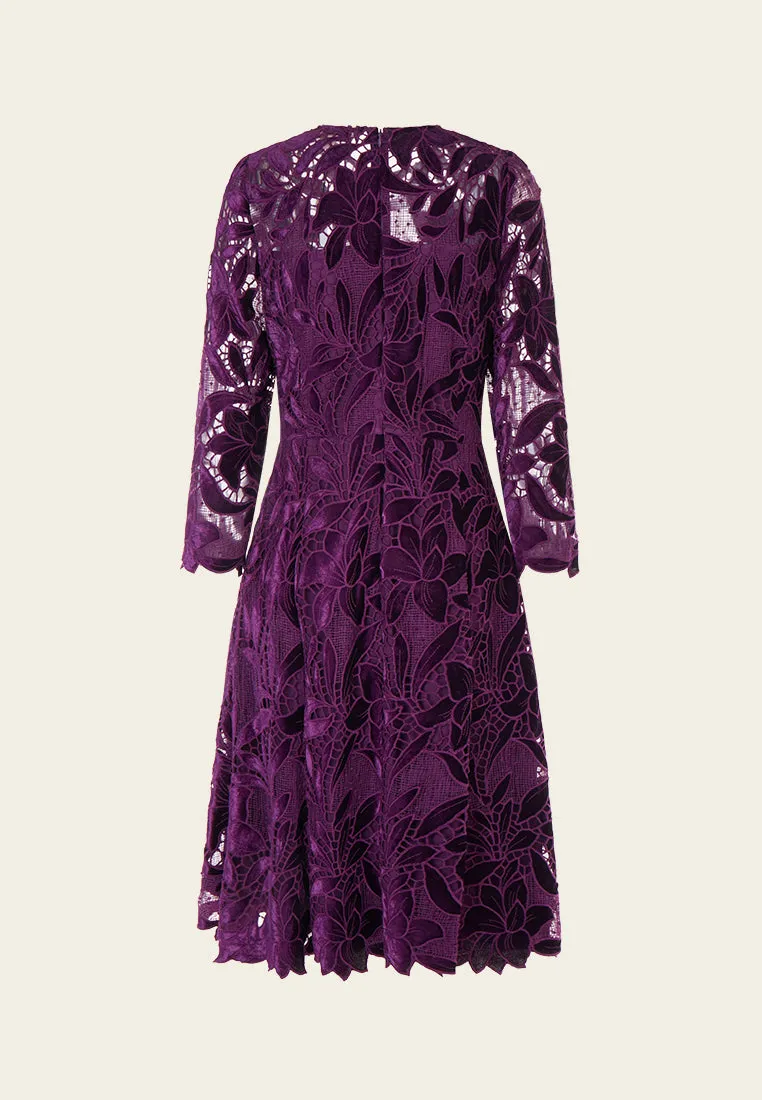 Cut-out Lace Midi Dress
