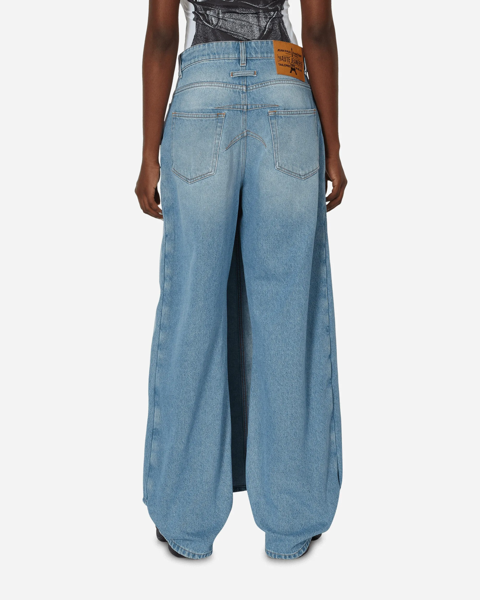 Denim Pant Skirt Light Blue