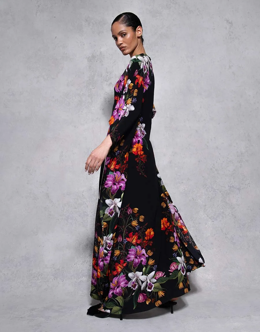 Eloise Crepe Maxi Dress - Painterly Flower - SALE