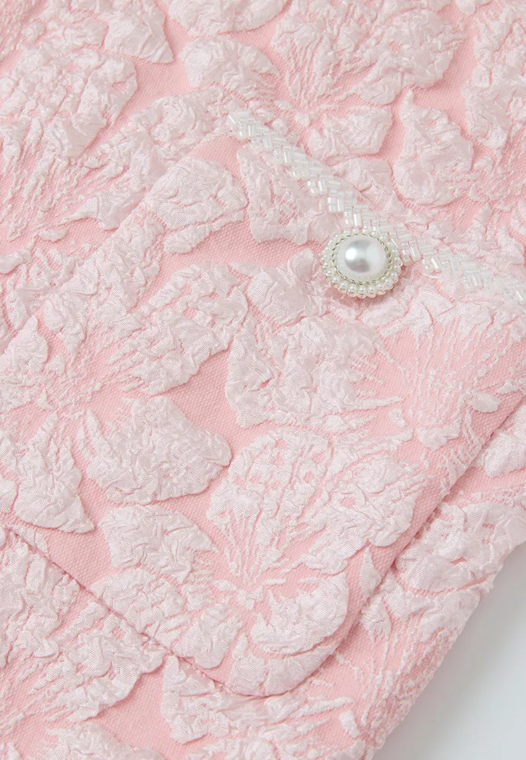 Embossed-effect Jacquard Dress