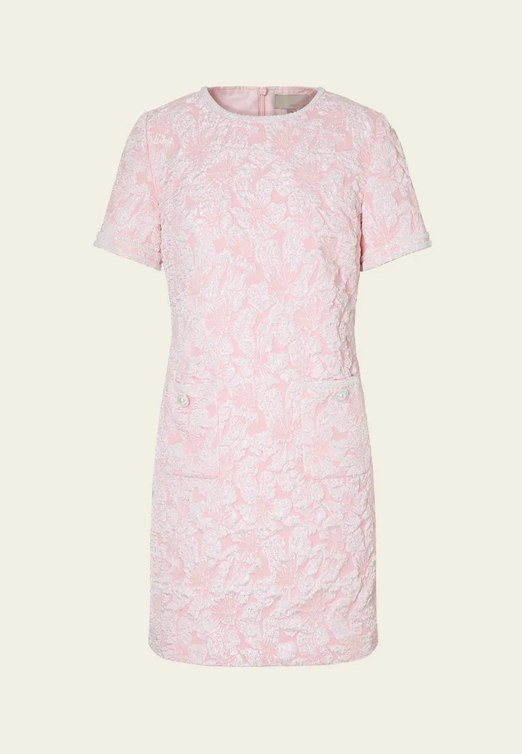 Embossed-effect Jacquard Dress