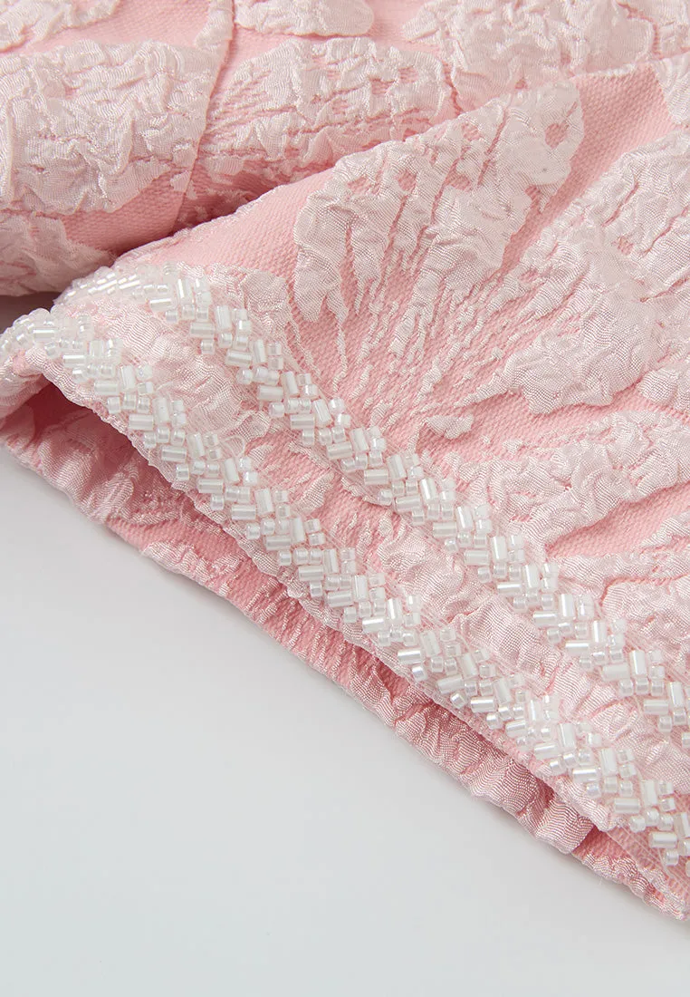 Embossed-effect Jacquard Dress