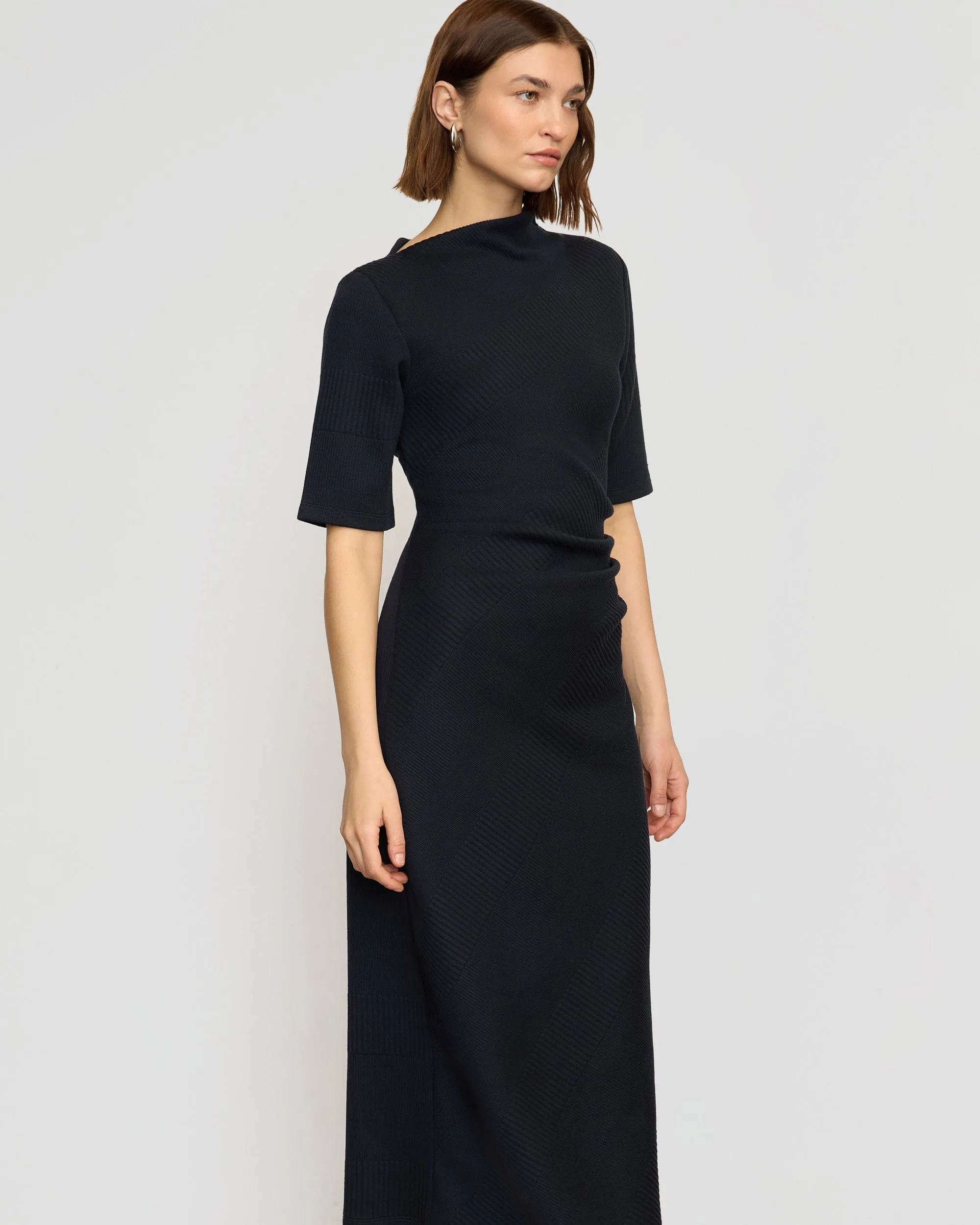 Evie Ribbed-Knit Jersey Dress