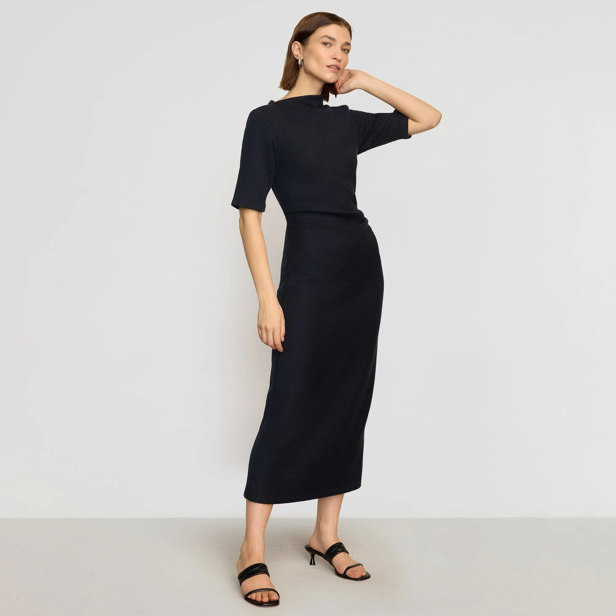 Evie Ribbed-Knit Jersey Dress