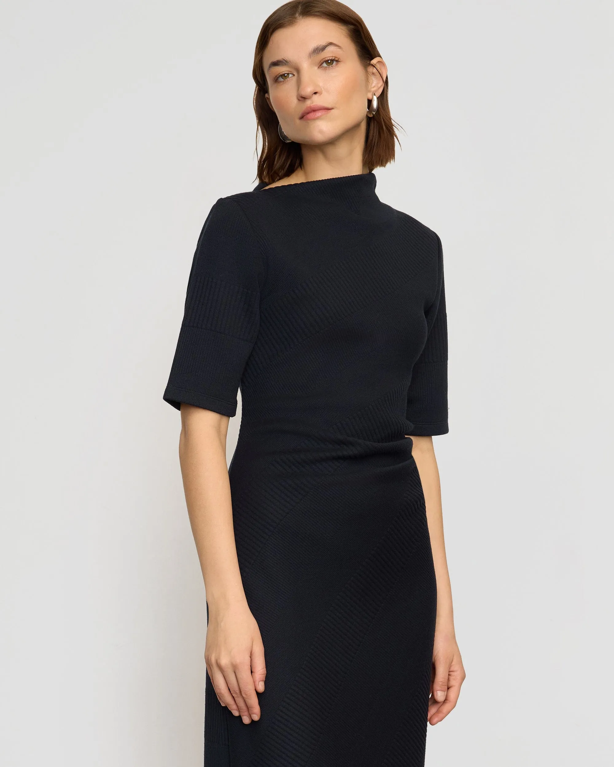 Evie Ribbed-Knit Jersey Dress